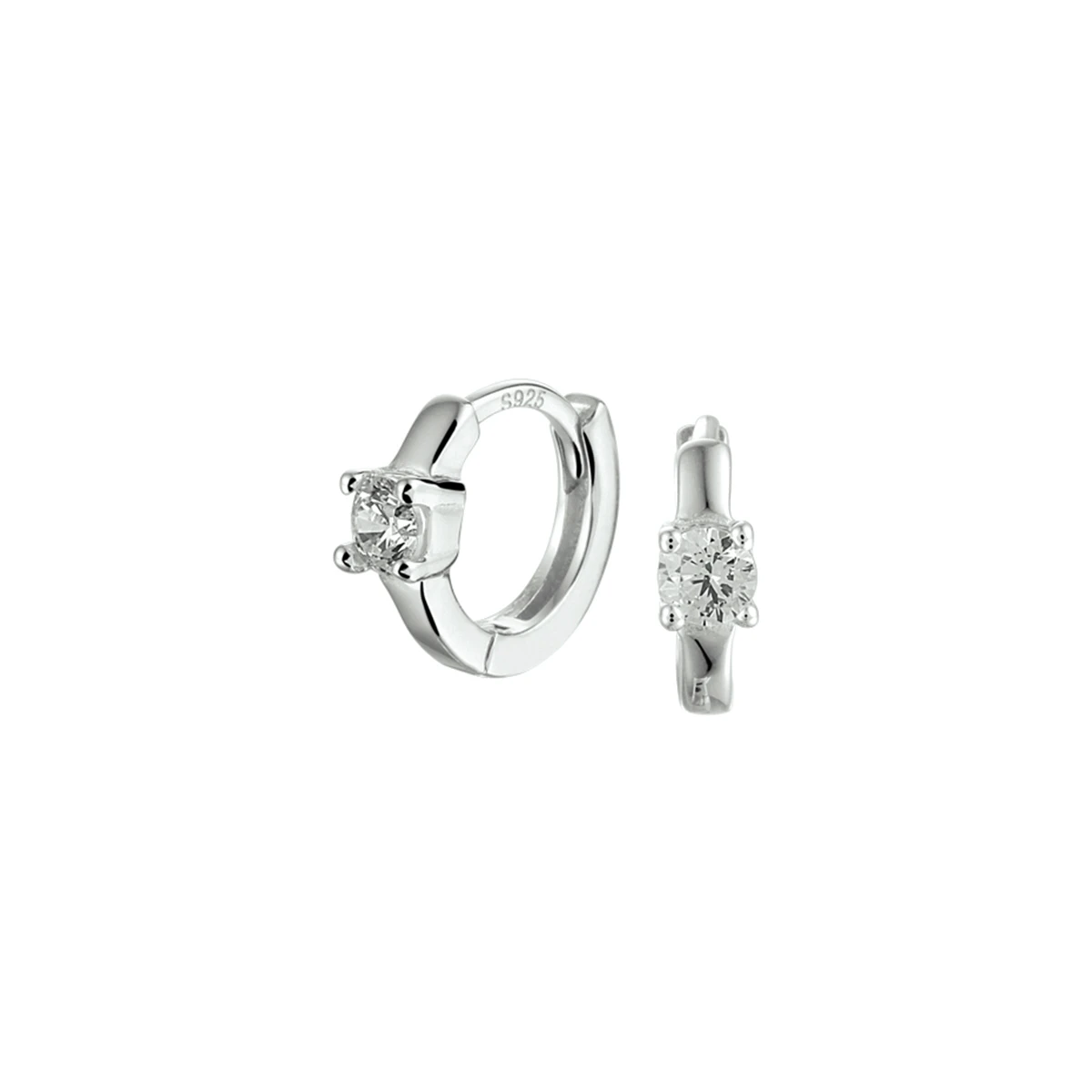 klapoorringen zirkonia zilver gerhodineerd