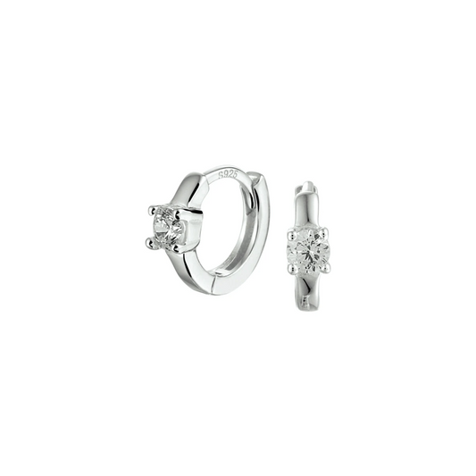 klapoorringen zirkonia zilver gerhodineerd