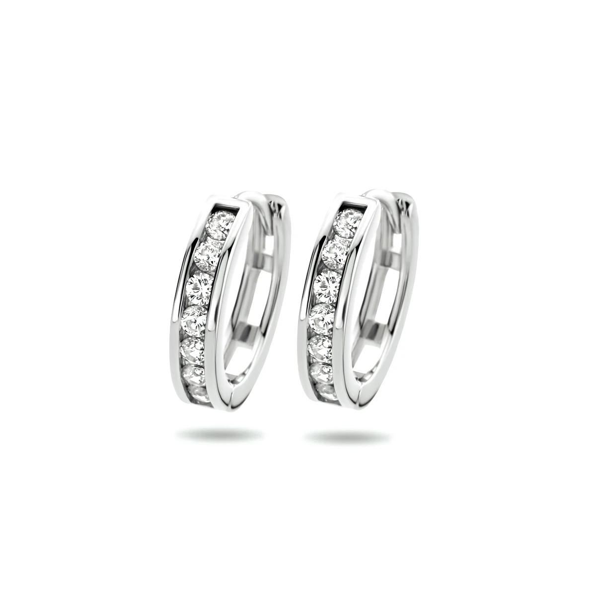 klapoorringen zirkonia zilver gerhodineerd