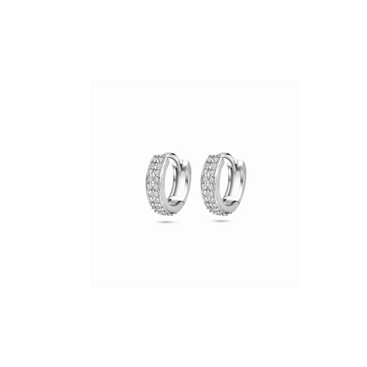 klapoorringen zirkonia zilver gerhodineerd