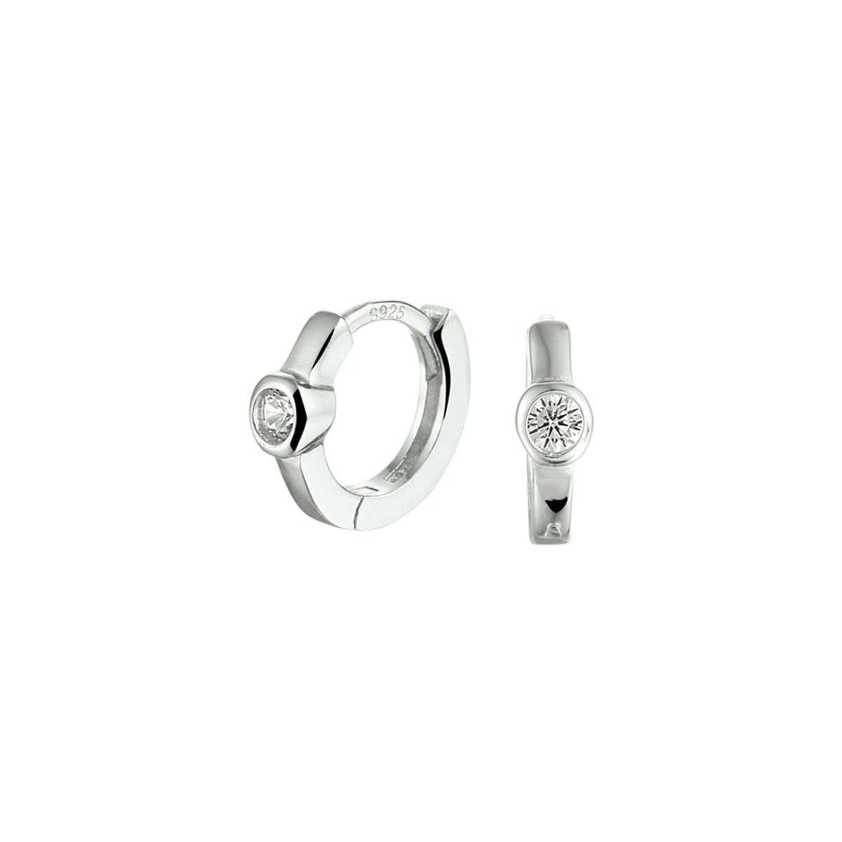 klapoorringen zirkonia zilver gerhodineerd