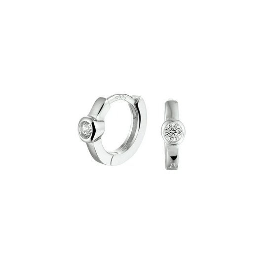 klapoorringen zirkonia zilver gerhodineerd
