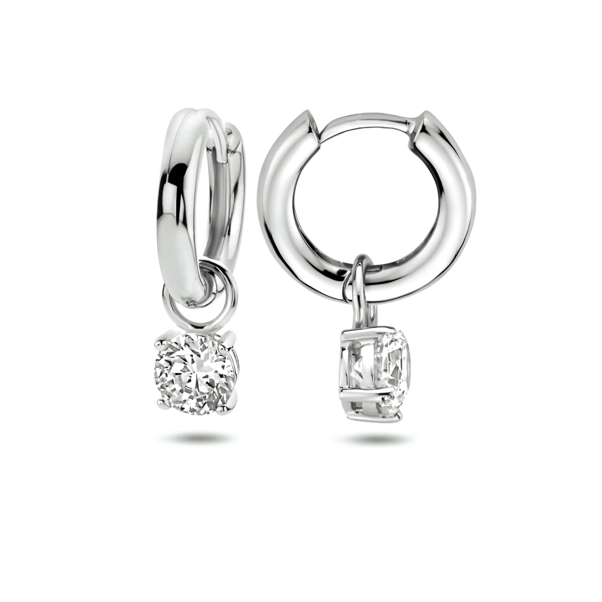 klapoorringen zirkonia zilver gerhodineerd