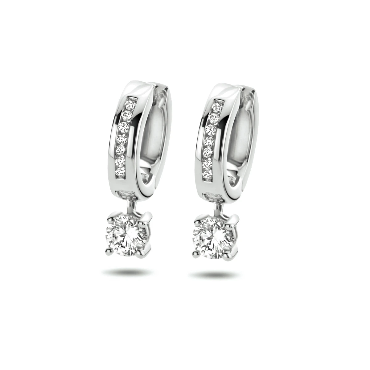 klapoorringen zirkonia zilver gerhodineerd