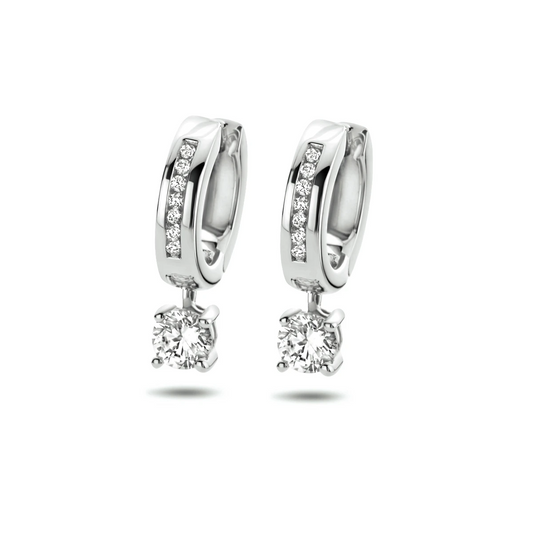 klapoorringen zirkonia zilver gerhodineerd
