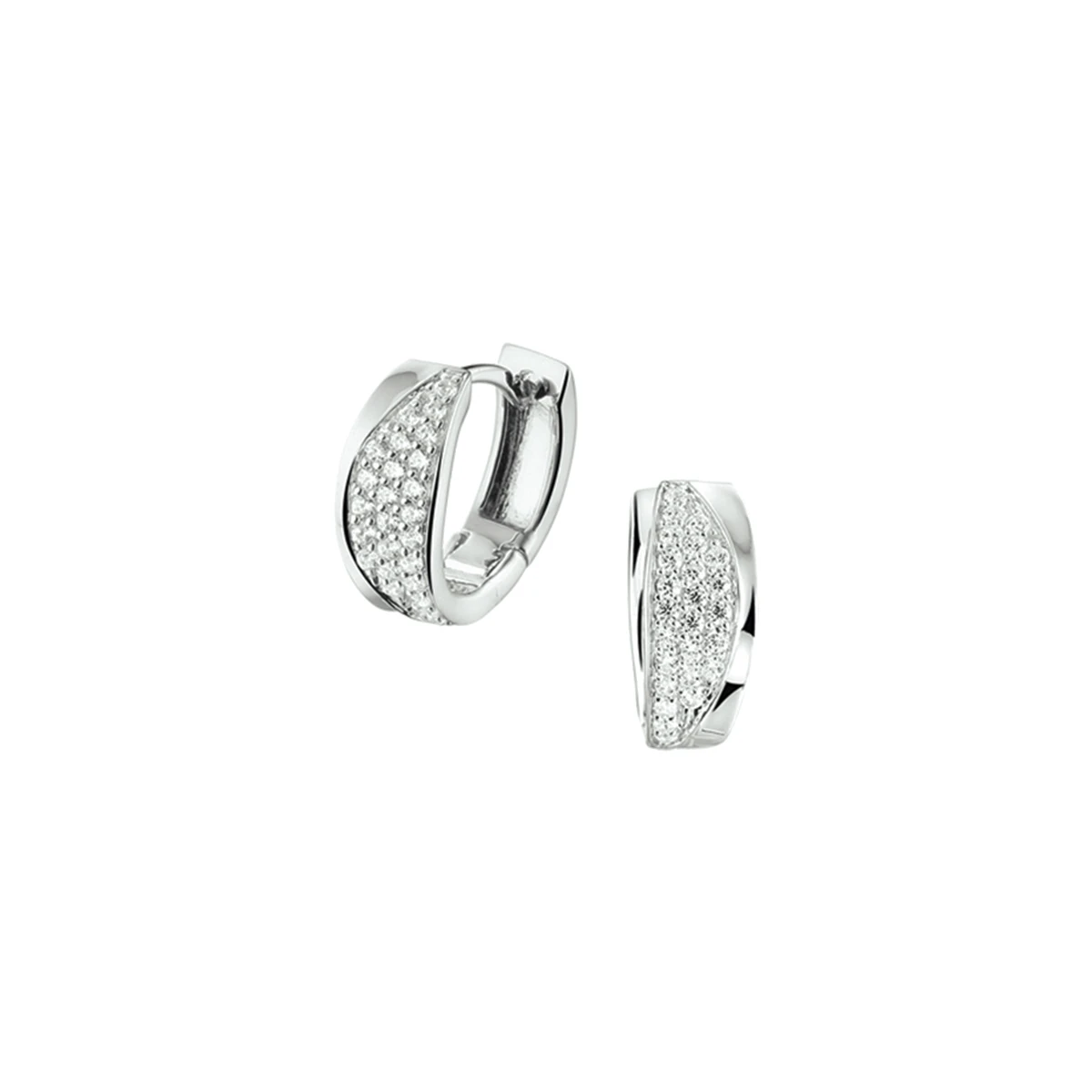 klapoorringen zirkonia zilver gerhodineerd