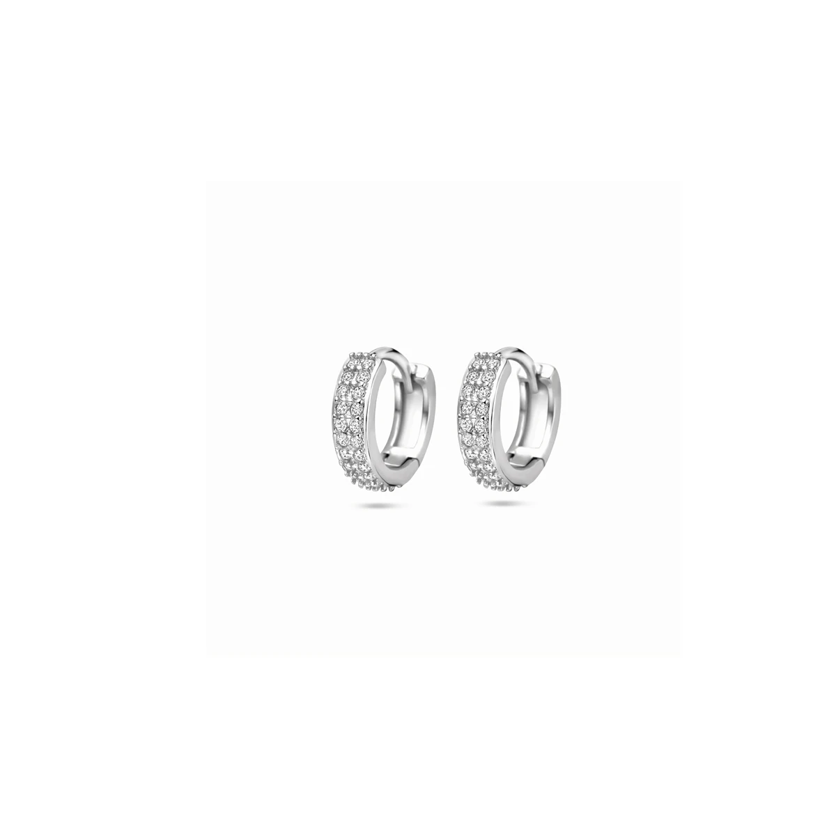 klapoorringen zirkonia zilver gerhodineerd