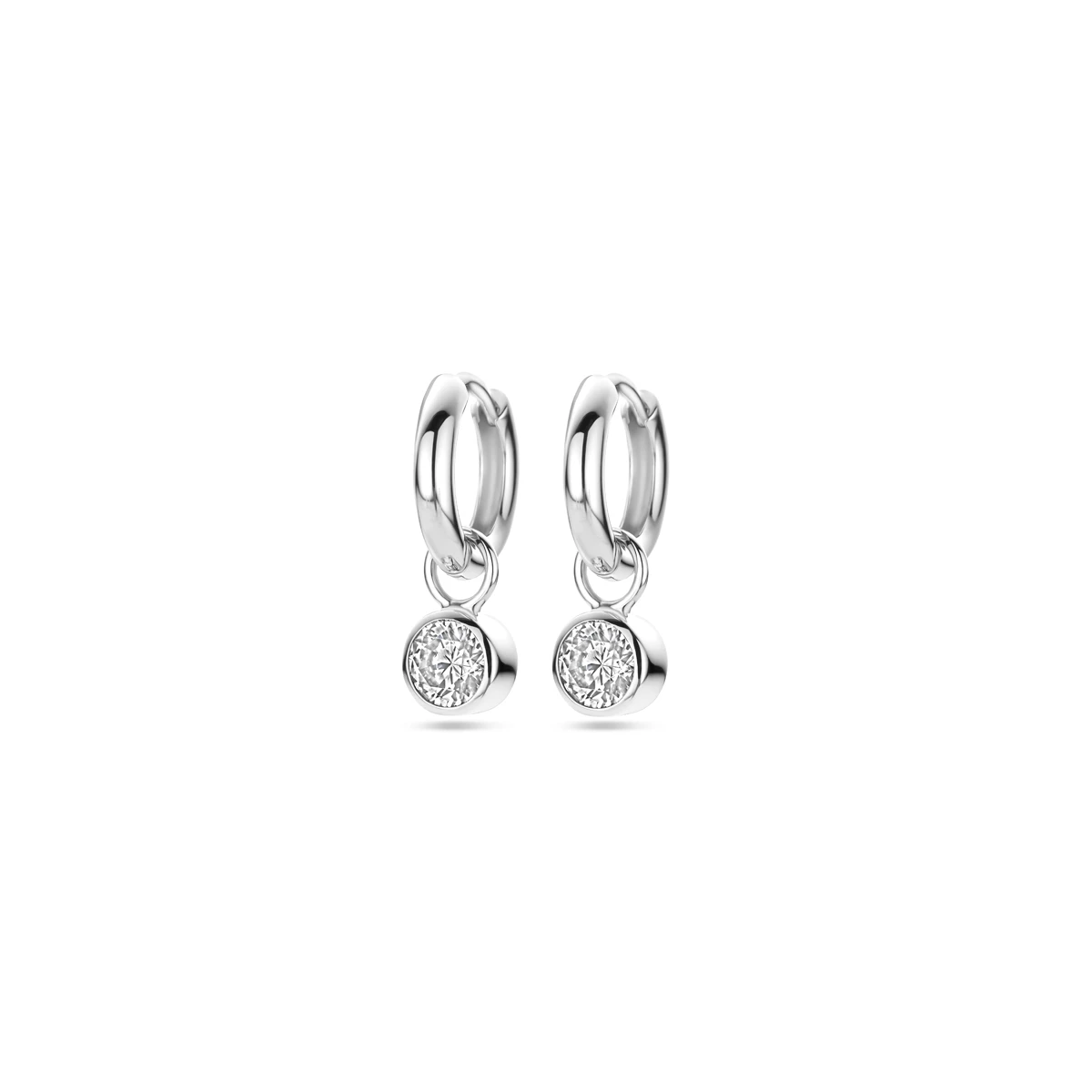 klapoorringen zirkonia zilver gerhodineerd