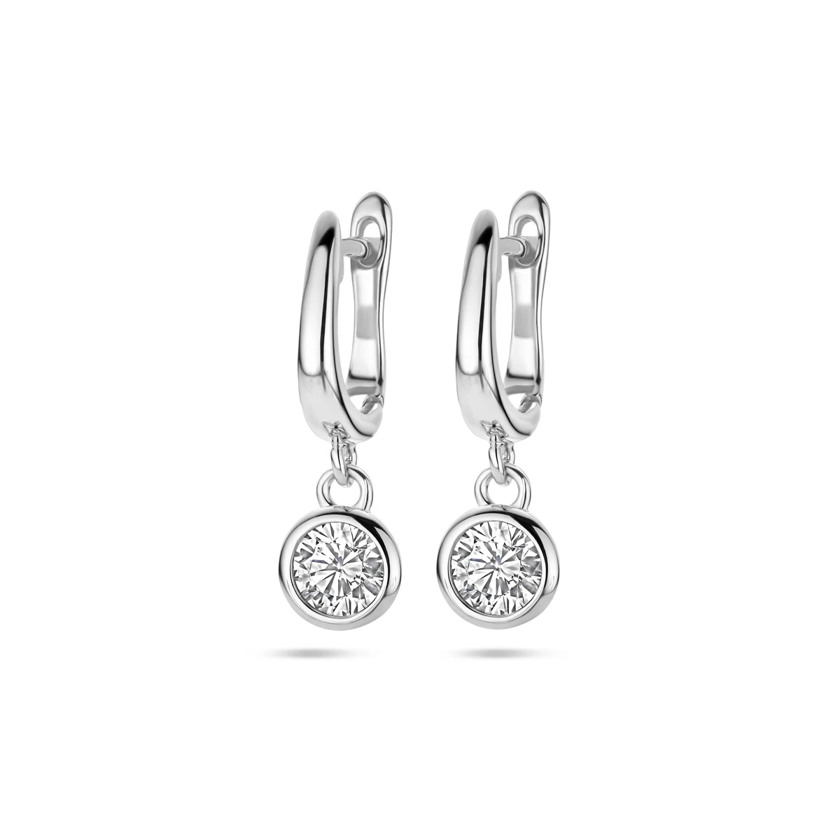 klapoorringen zirkonia zilver gerhodineerd