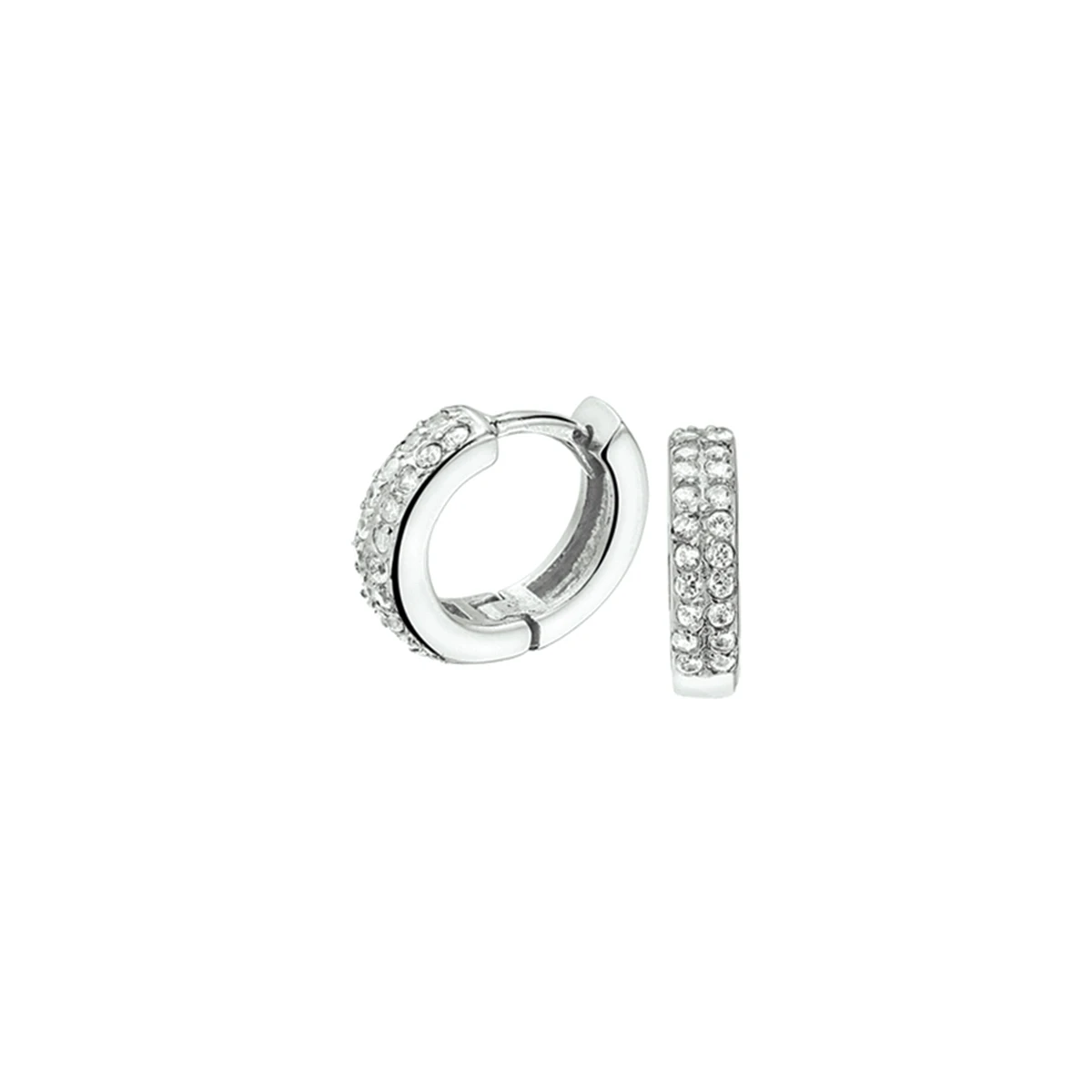 klapoorringen zirkonia zilver gerhodineerd
