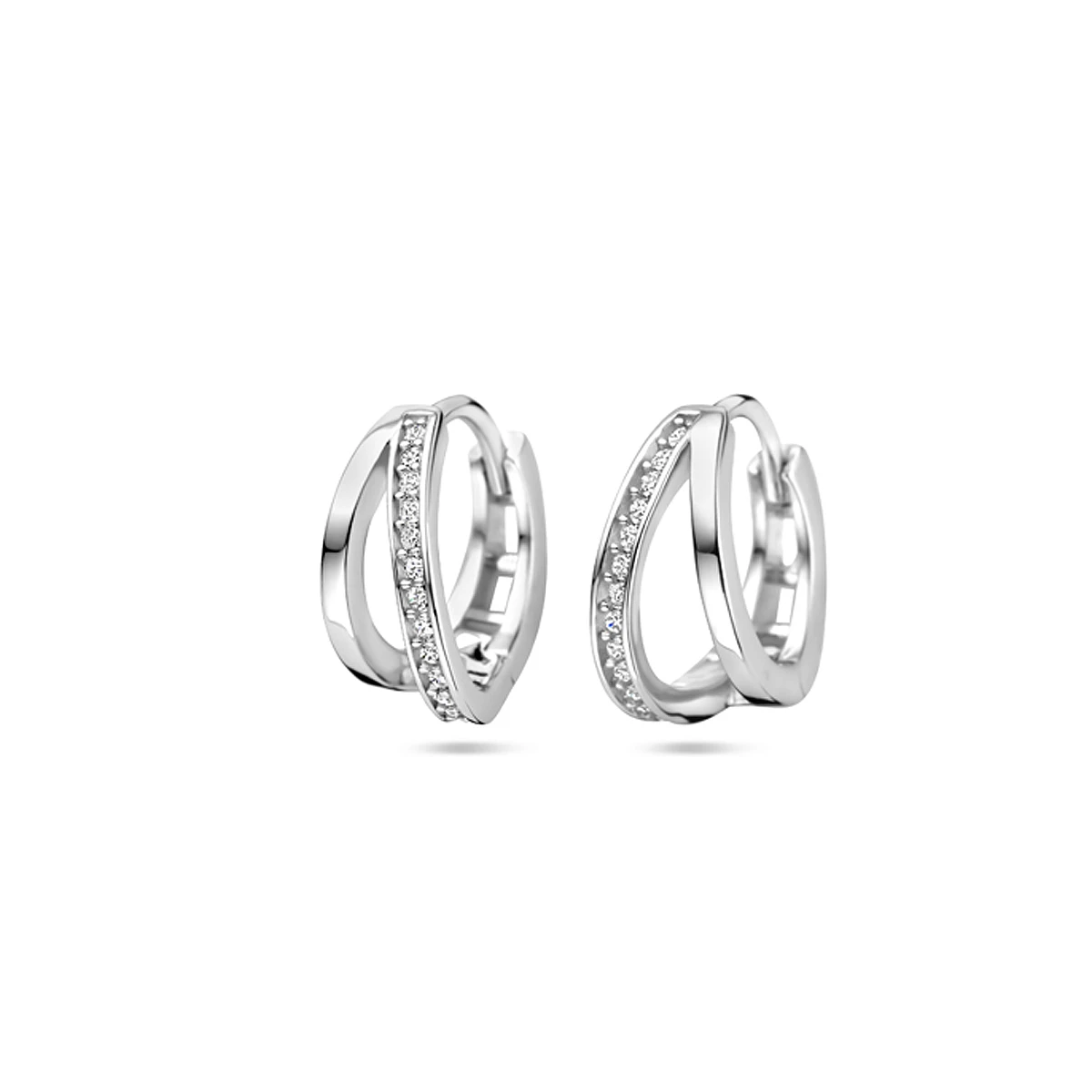 klapoorringen zirkonia zilver gerhodineerd