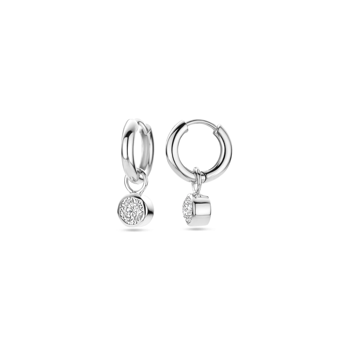 klapoorringen zirkonia zilver gerhodineerd