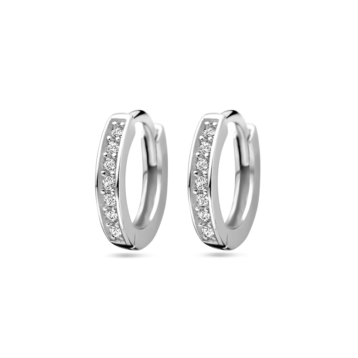 klapoorringen zirkonia zilver gerhodineerd