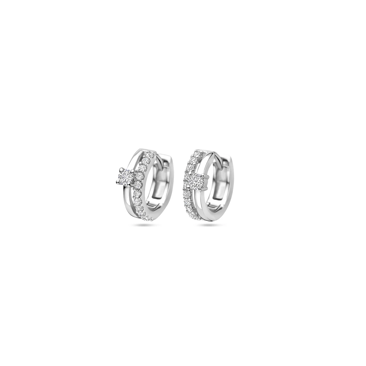 klapoorringen zirkonia zilver gerhodineerd