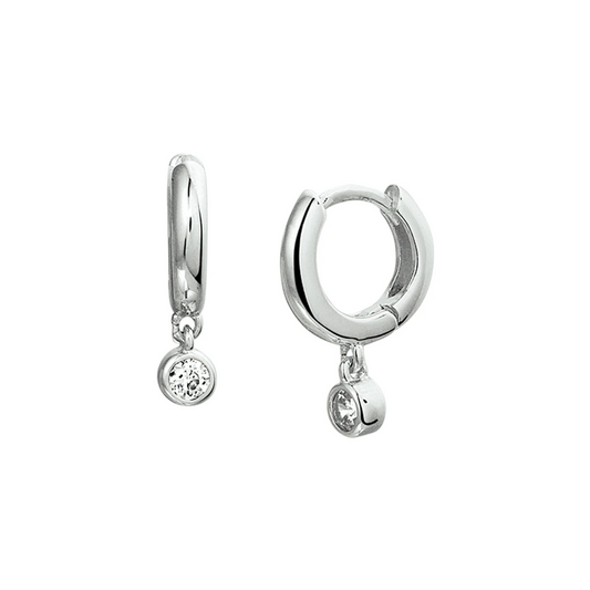 klapoorringen zirkonia zilver gerhodineerd