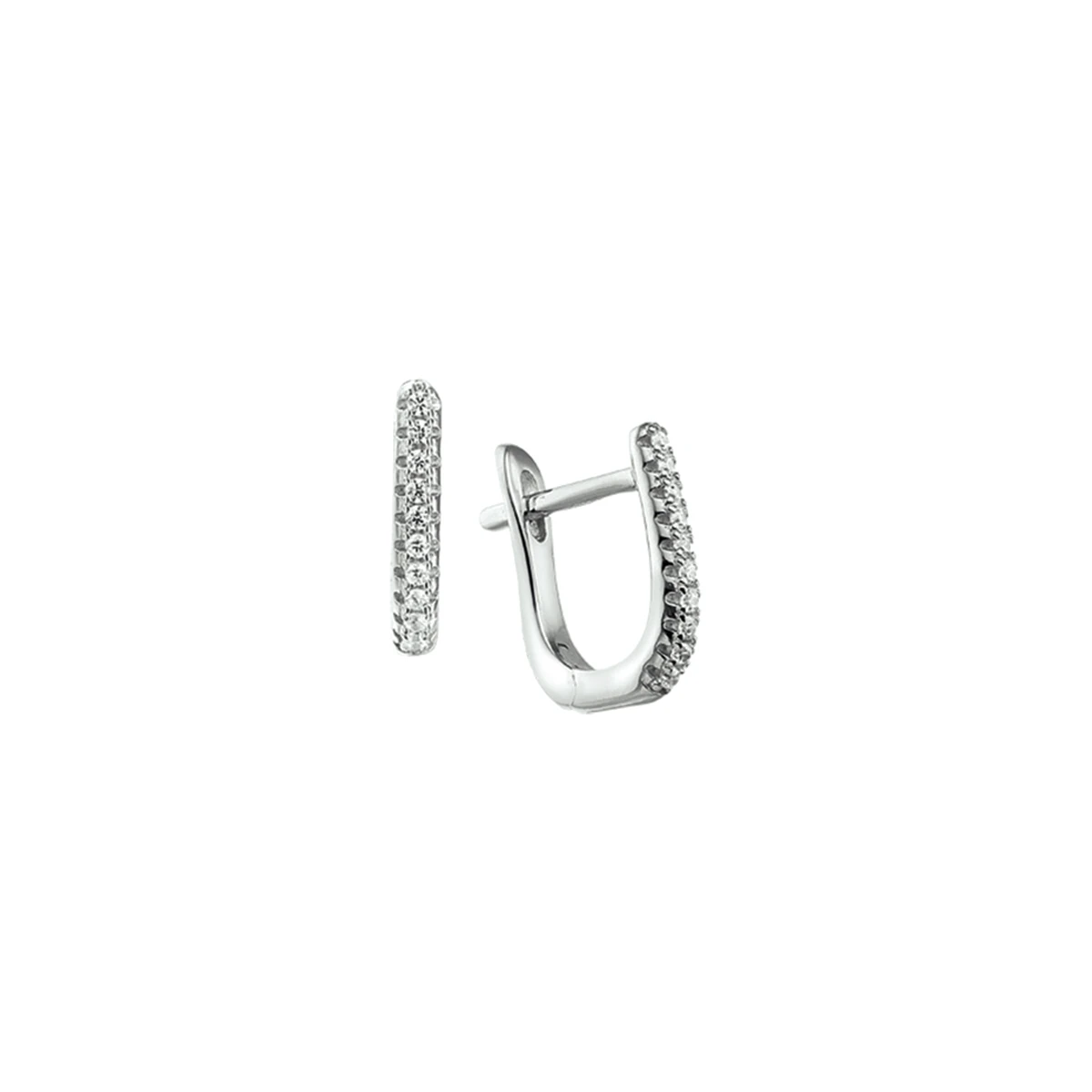 klapoorringen zirkonia zilver gerhodineerd
