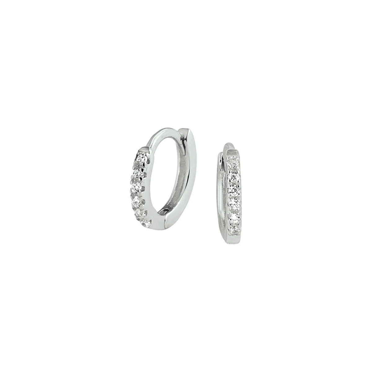klapoorringen zirkonia zilver gerhodineerd