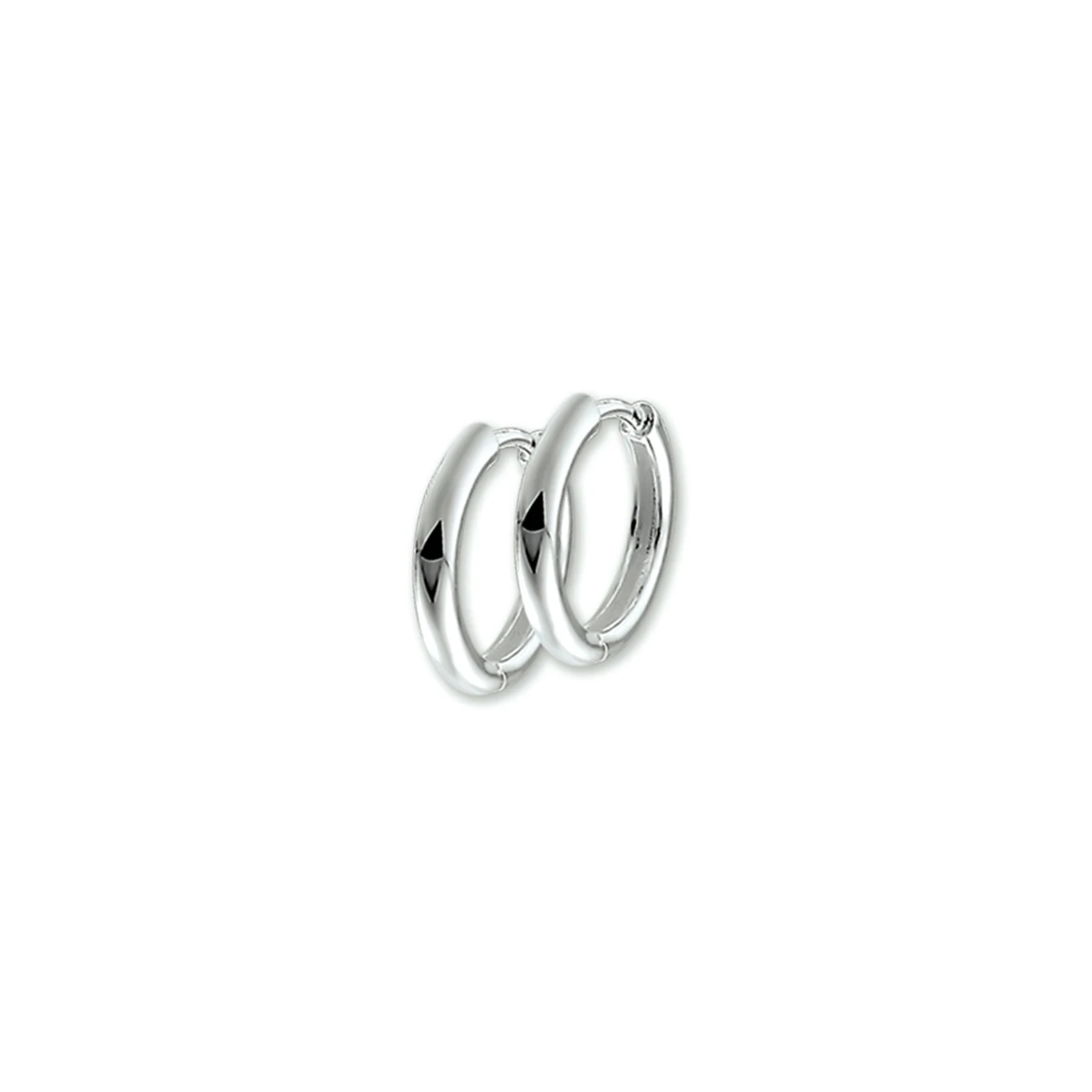 klapoorringen2 mm half rond zilver wit