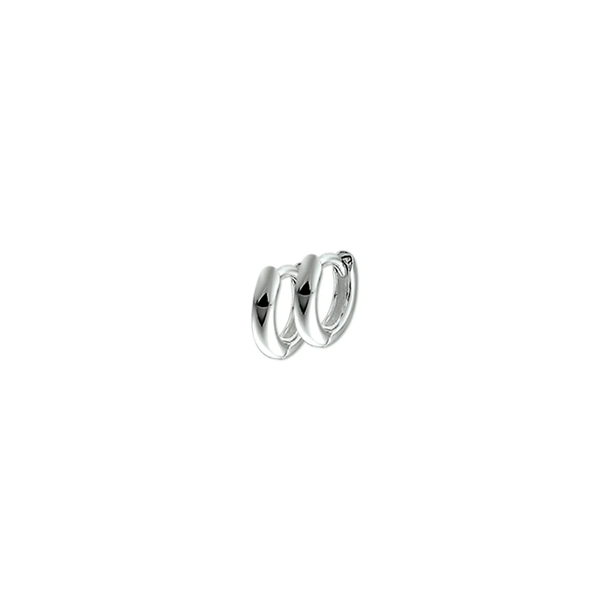 klapoorringen2 mm half rond zilver wit