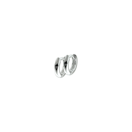 klapoorringen2 mm half rond zilver wit