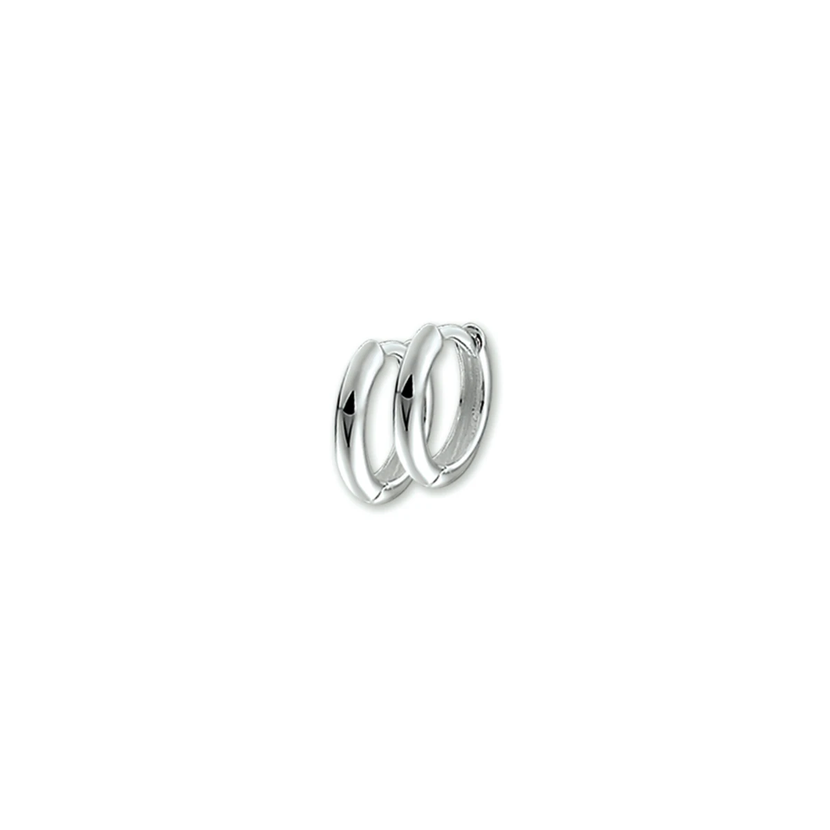 klapoorringen2 mm half rond zilver wit