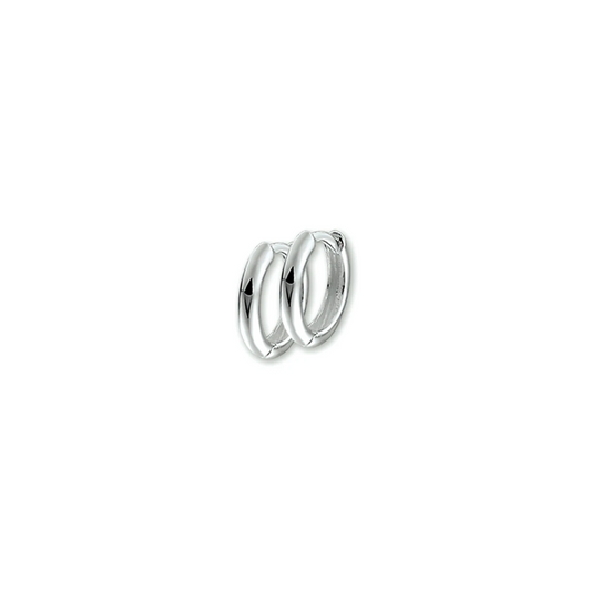 klapoorringen2 mm half rond zilver wit