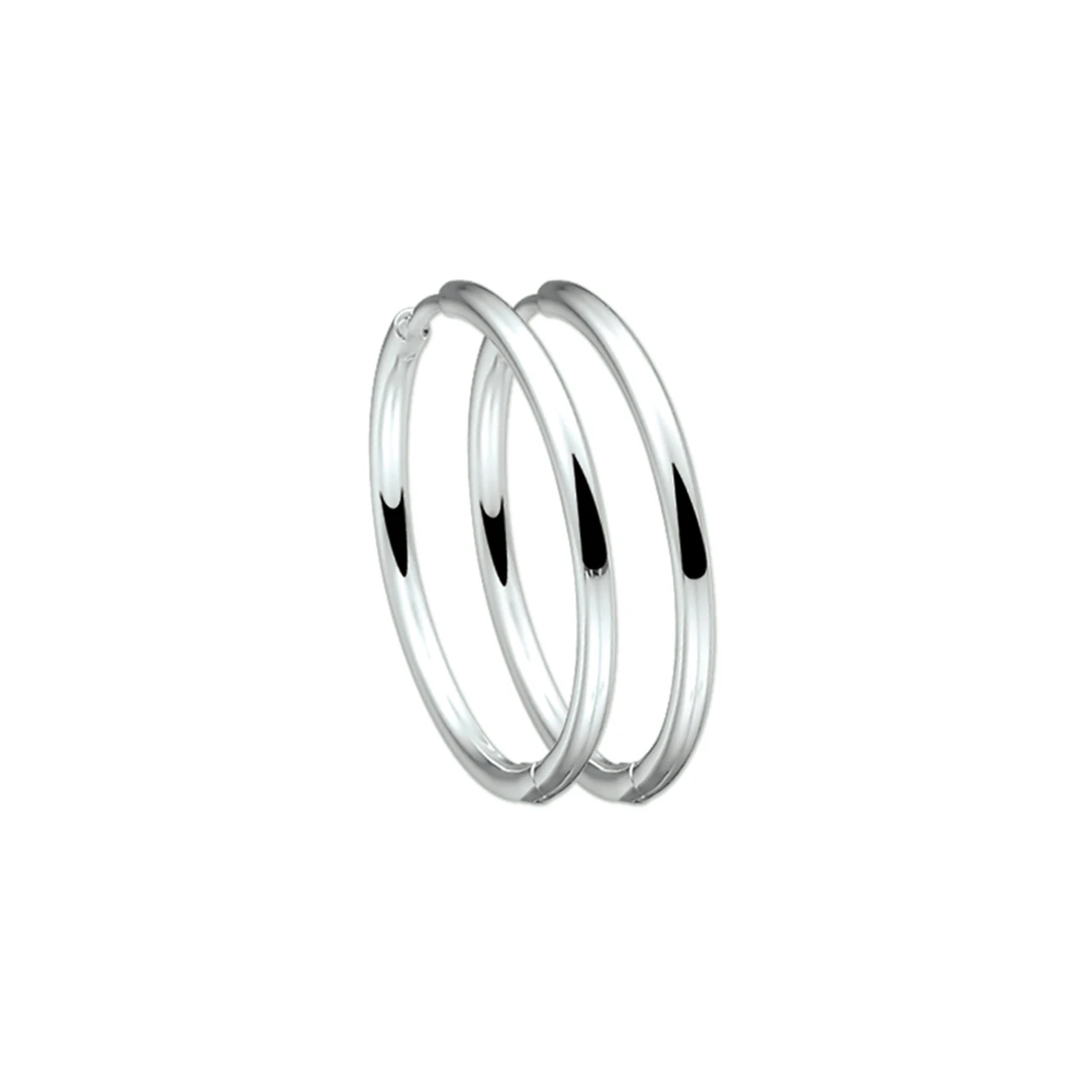 klapoorringen2 mm rond zilver wit