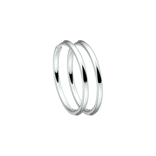 klapoorringen2 mm rond zilver wit