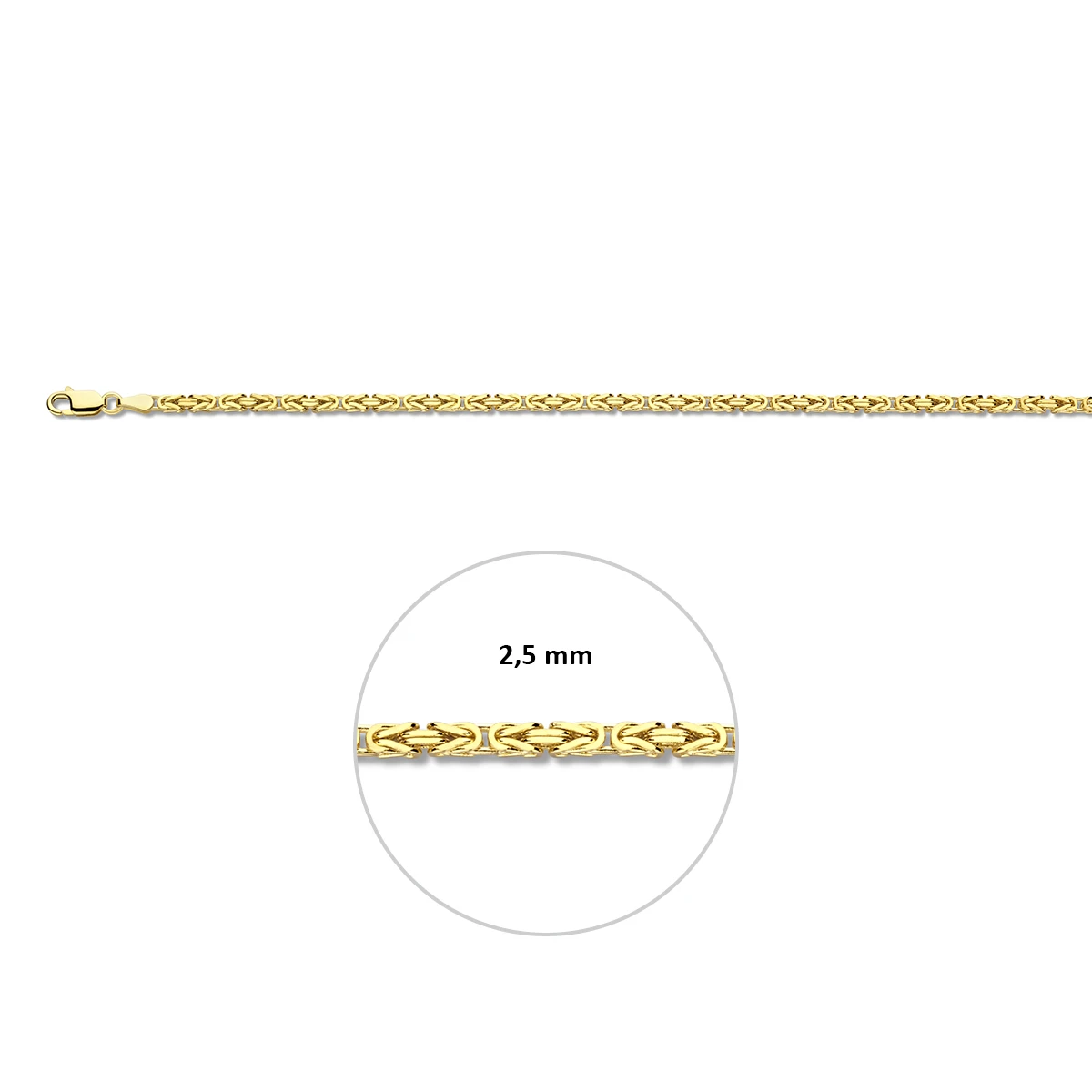 konings 2,5 mm massief 14K geelgoud