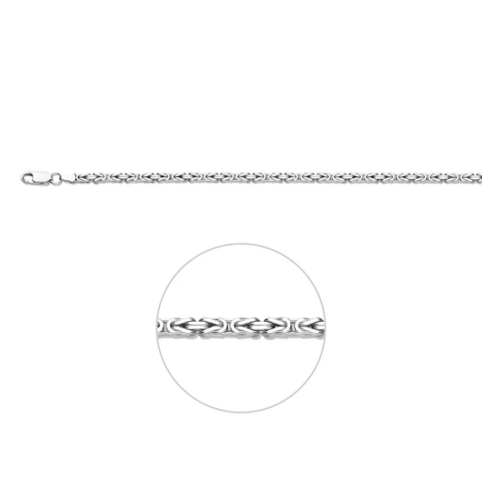 konings 3,0 mm massief zilver wit