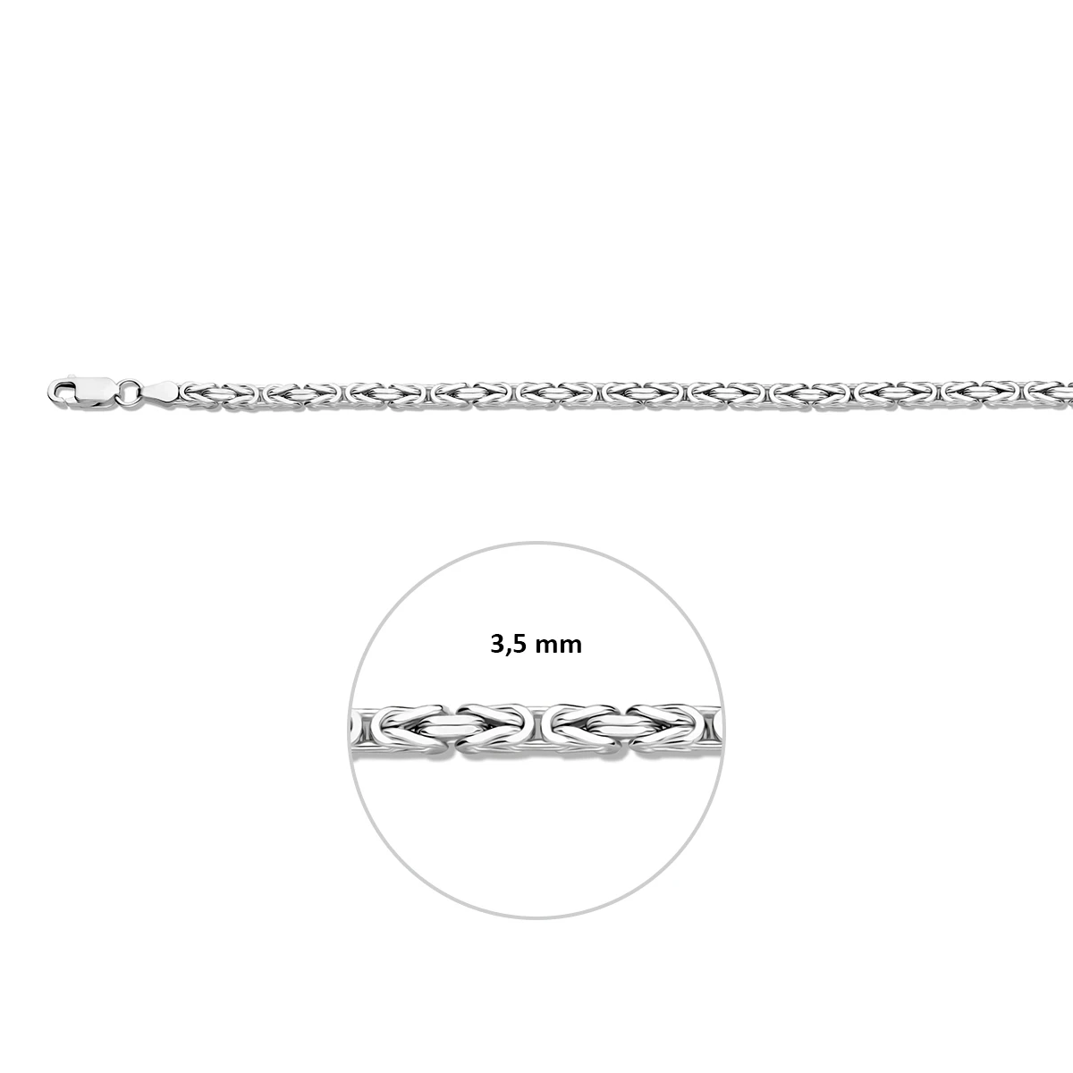 konings 3,5 mm zilver wit