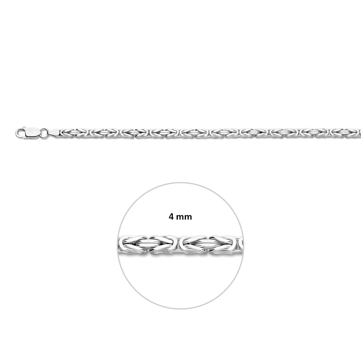 konings 4,0 mm zilver wit