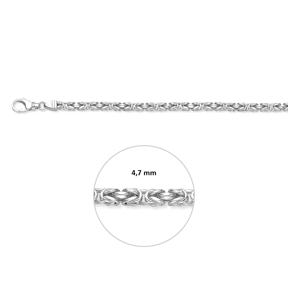 konings 4,7 mm zilver wit