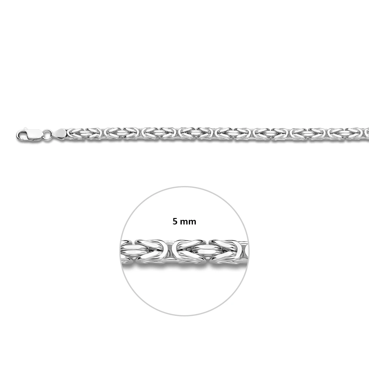 konings 5,0 mm zilver wit