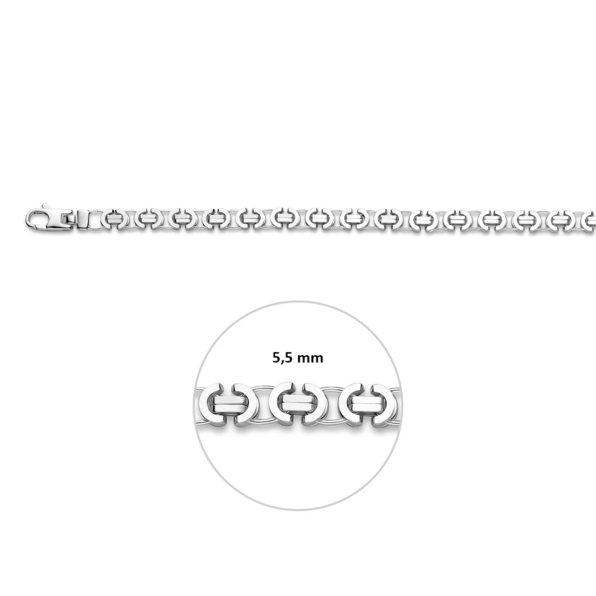 konings 5,5 mm zilver wit