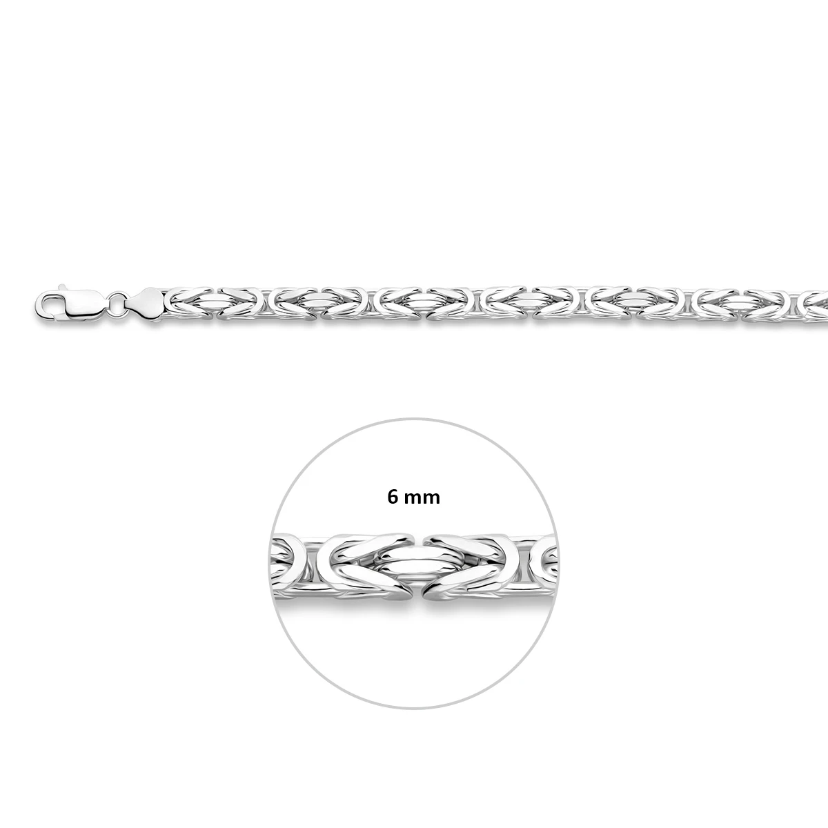 konings 6,0 mm zilver wit
