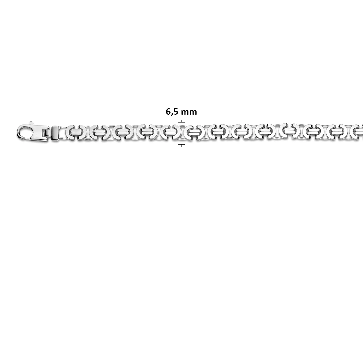 konings plat 6,5 mm zilver wit