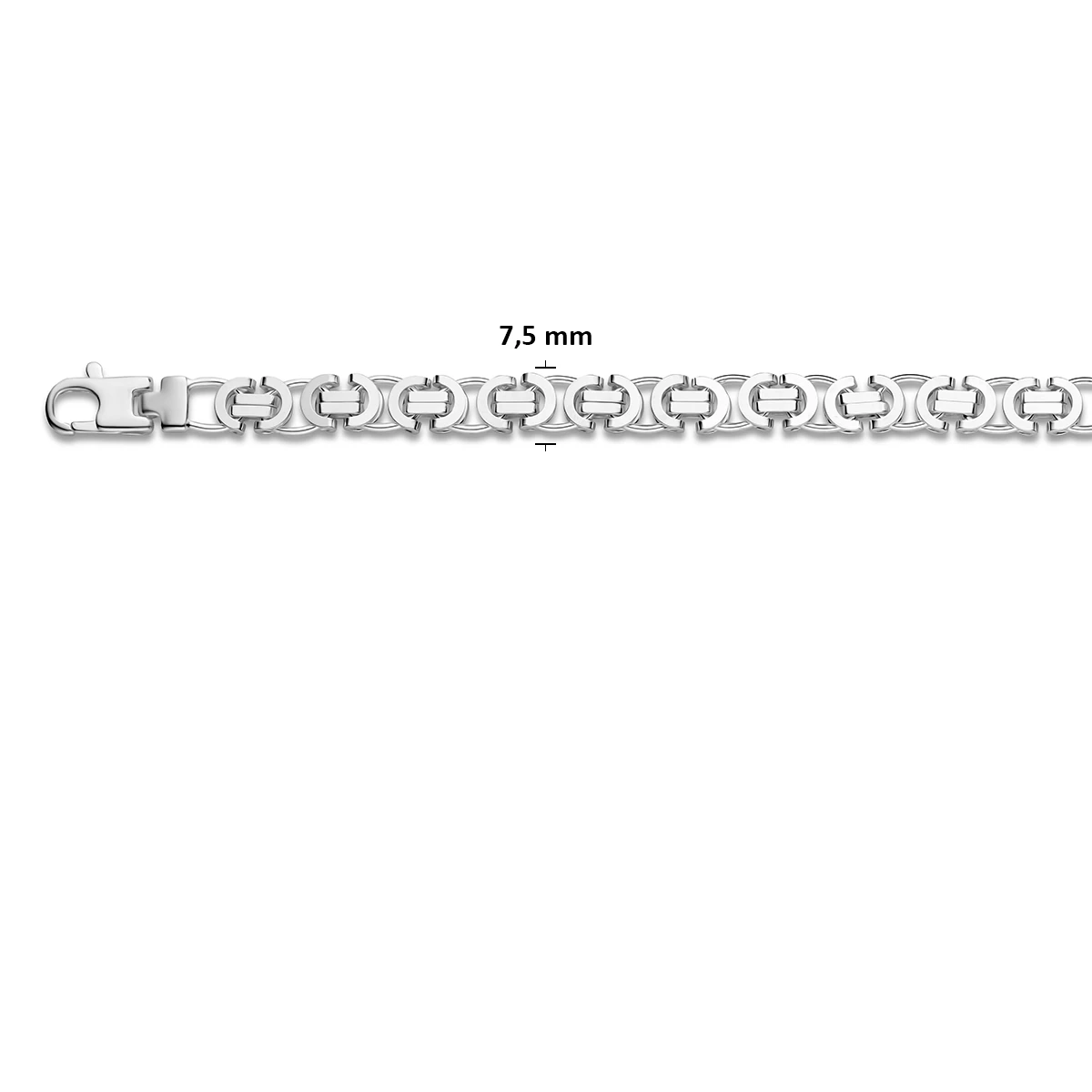 konings plat 7,5 mm zilver wit