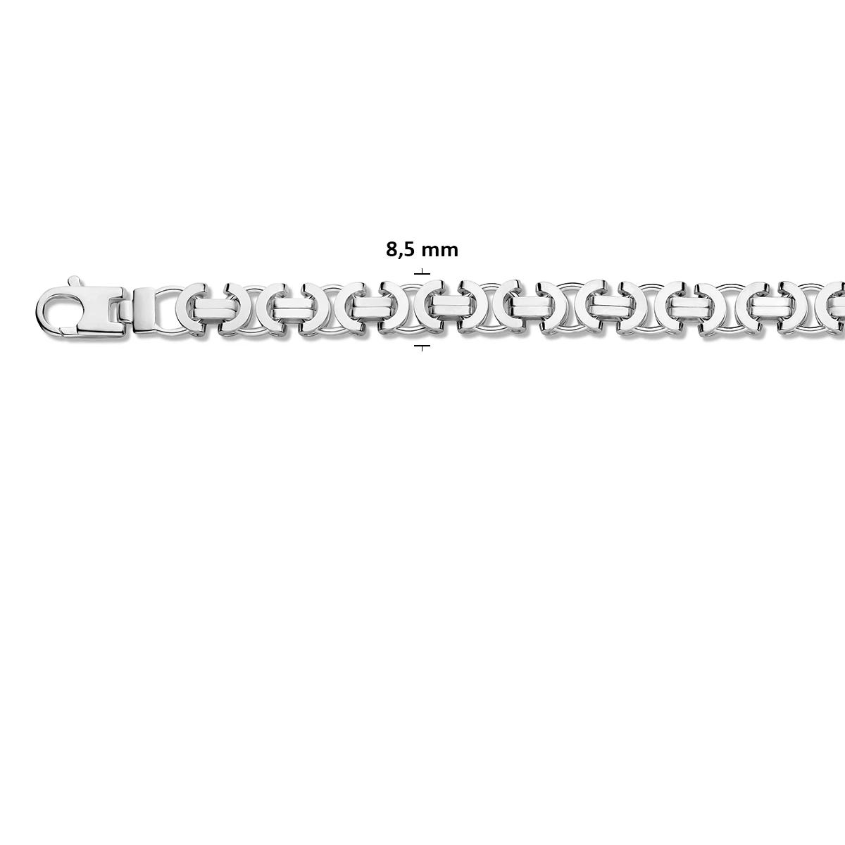 konings plat 8,5 mm zilver wit