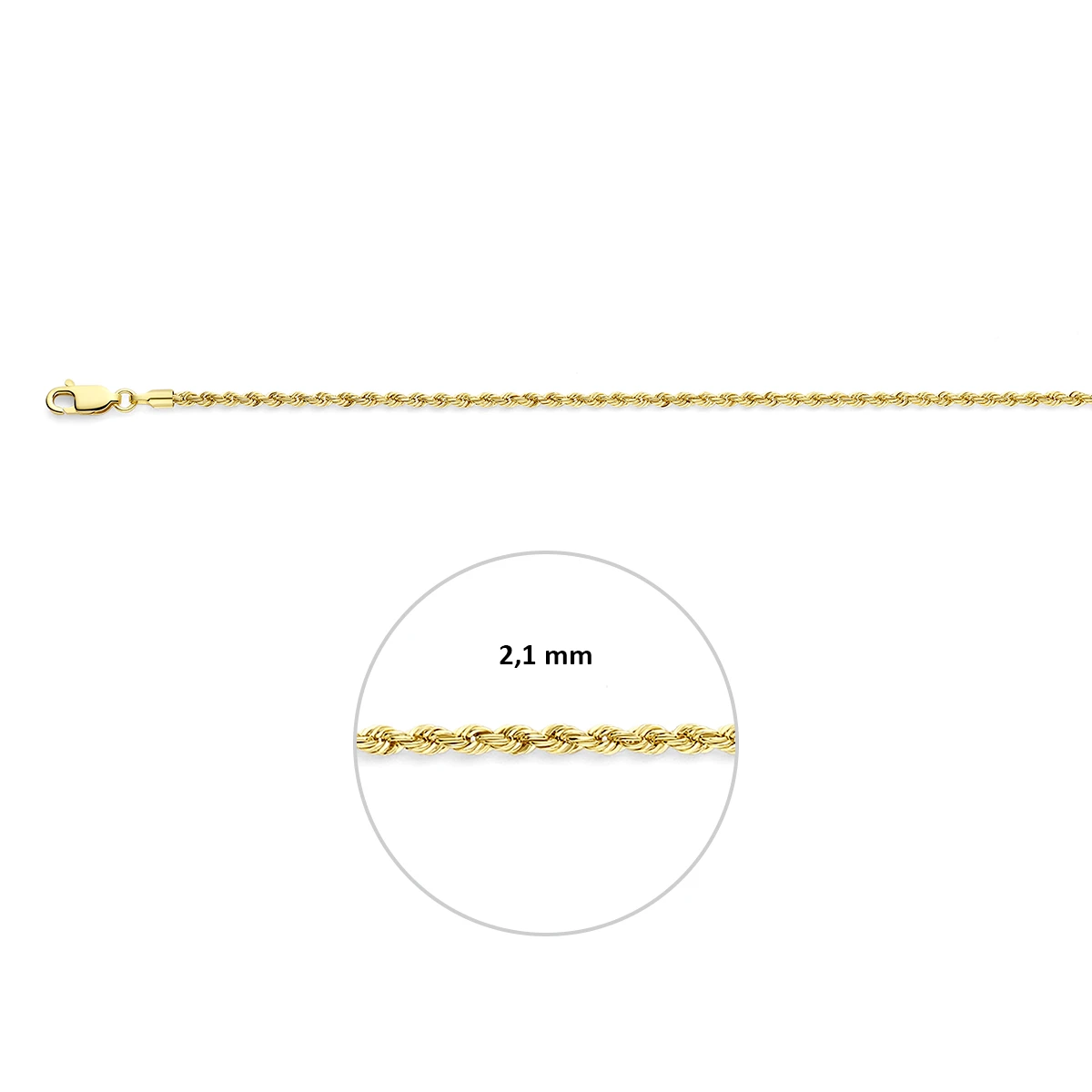 koord 2,1 mm 14K geelgoud