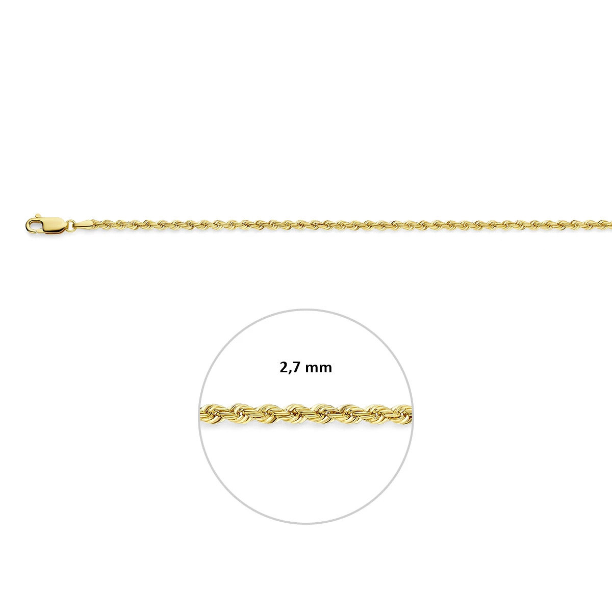 koord 2,7 mm 14K geelgoud
