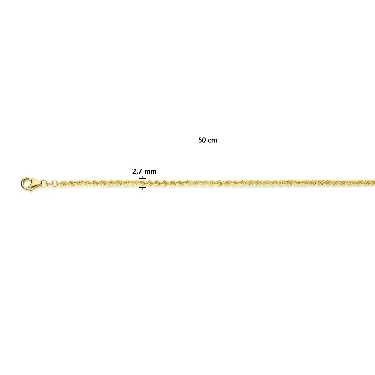 koord 2,8 mm massief 14K geelgoud