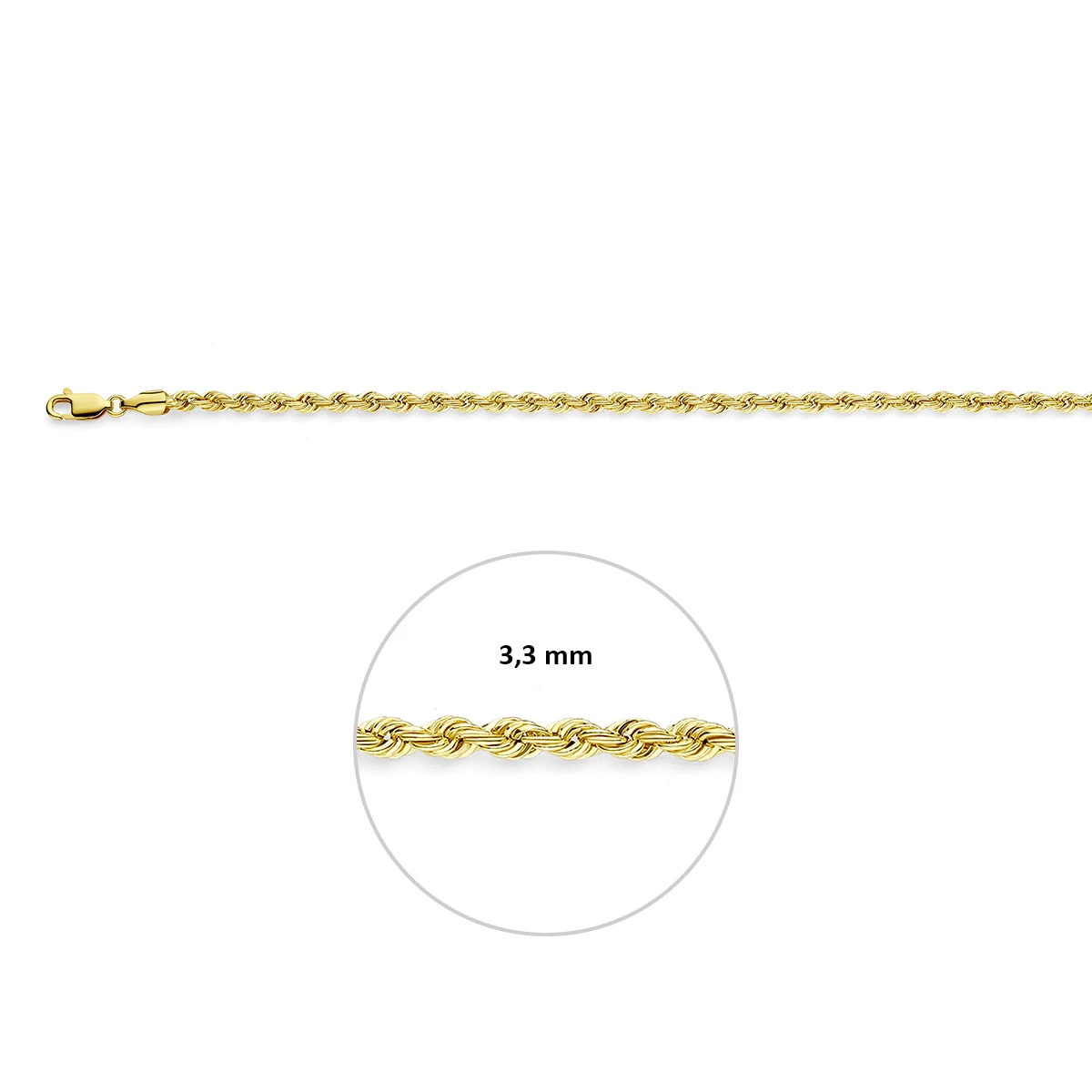 koord 3,3 mm 14K geelgoud