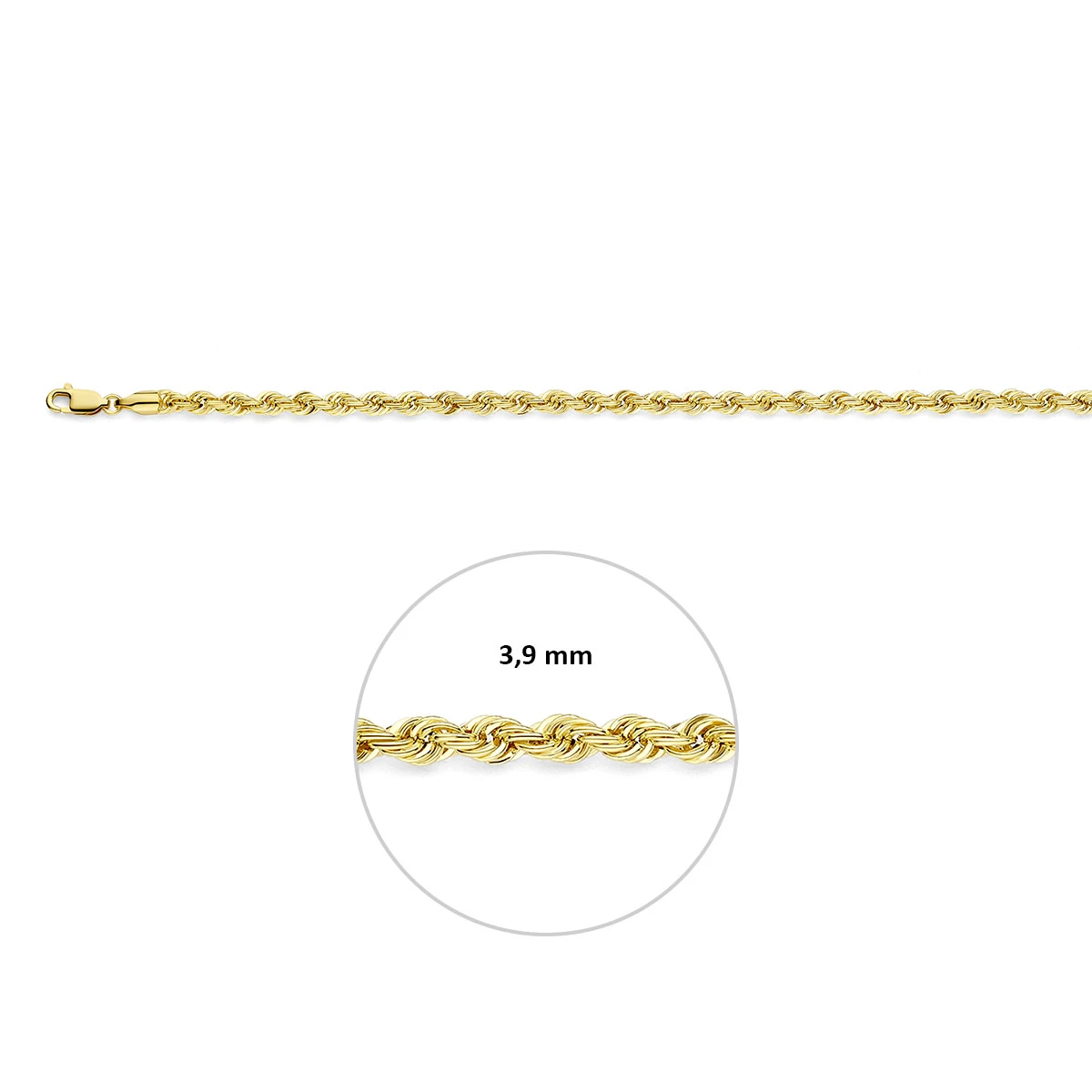 koord 3,9 mm 14K geelgoud