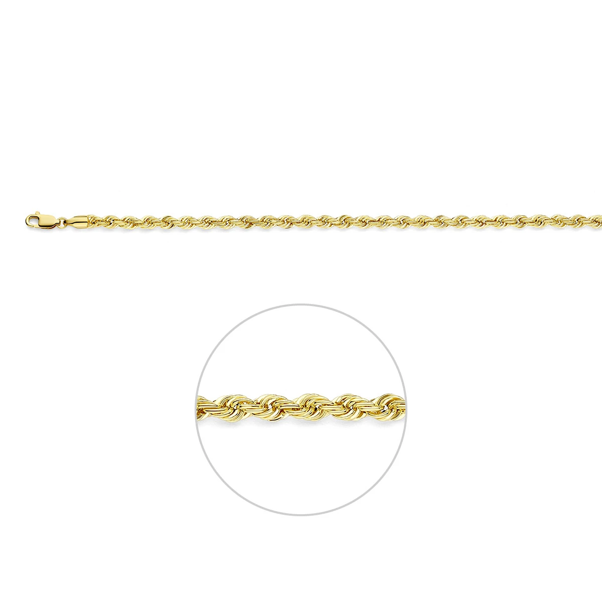 koord 3,9 mm 14K geelgoud