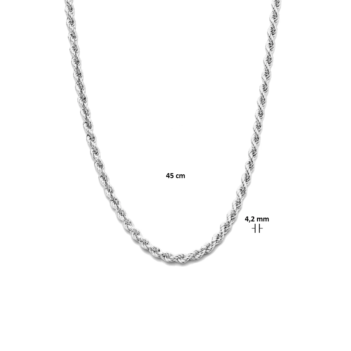koord 4,2 mm zilver gerhodineerd