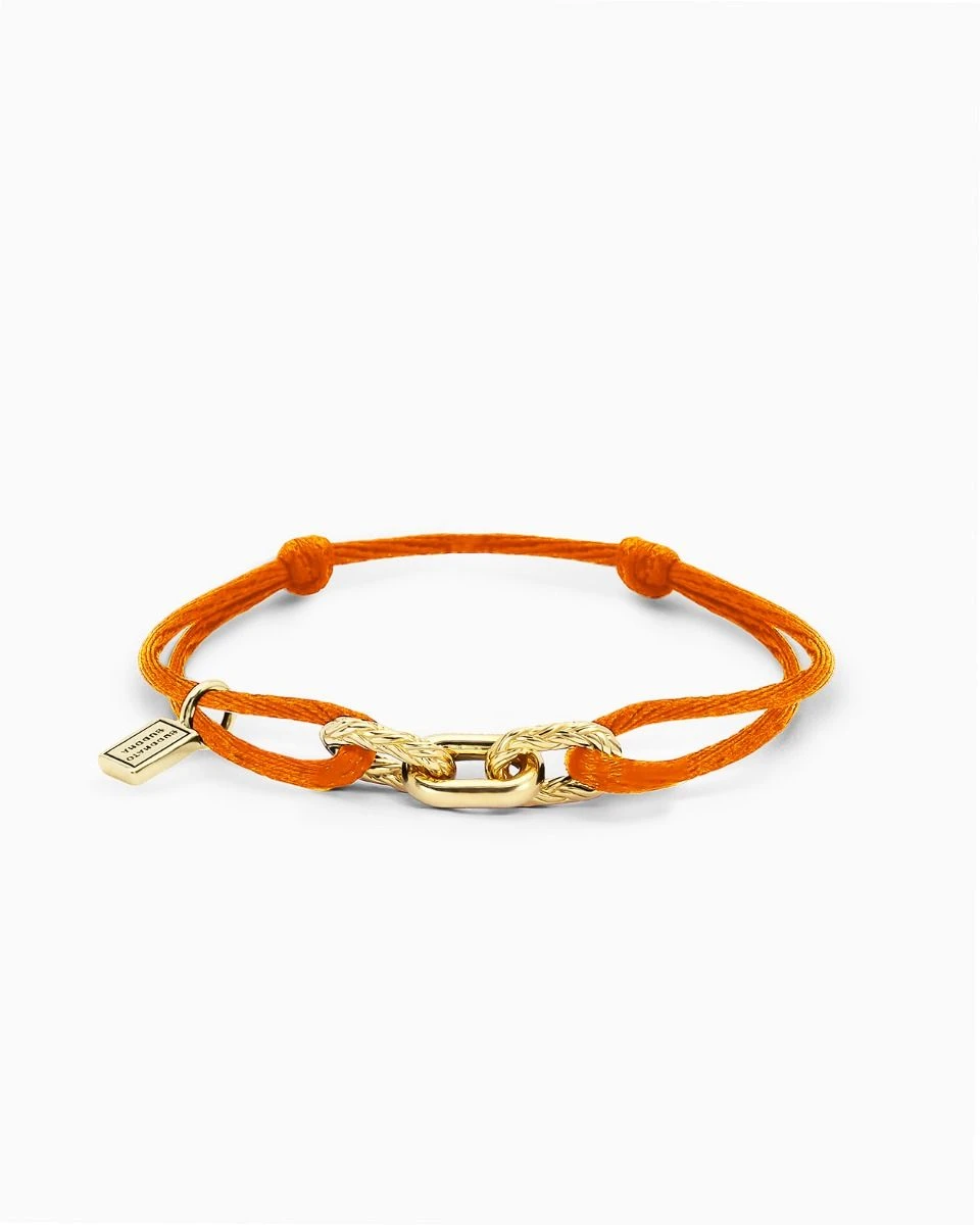 133OR GV M – Katja Cord Bracelet Gold Vermeil Orange
