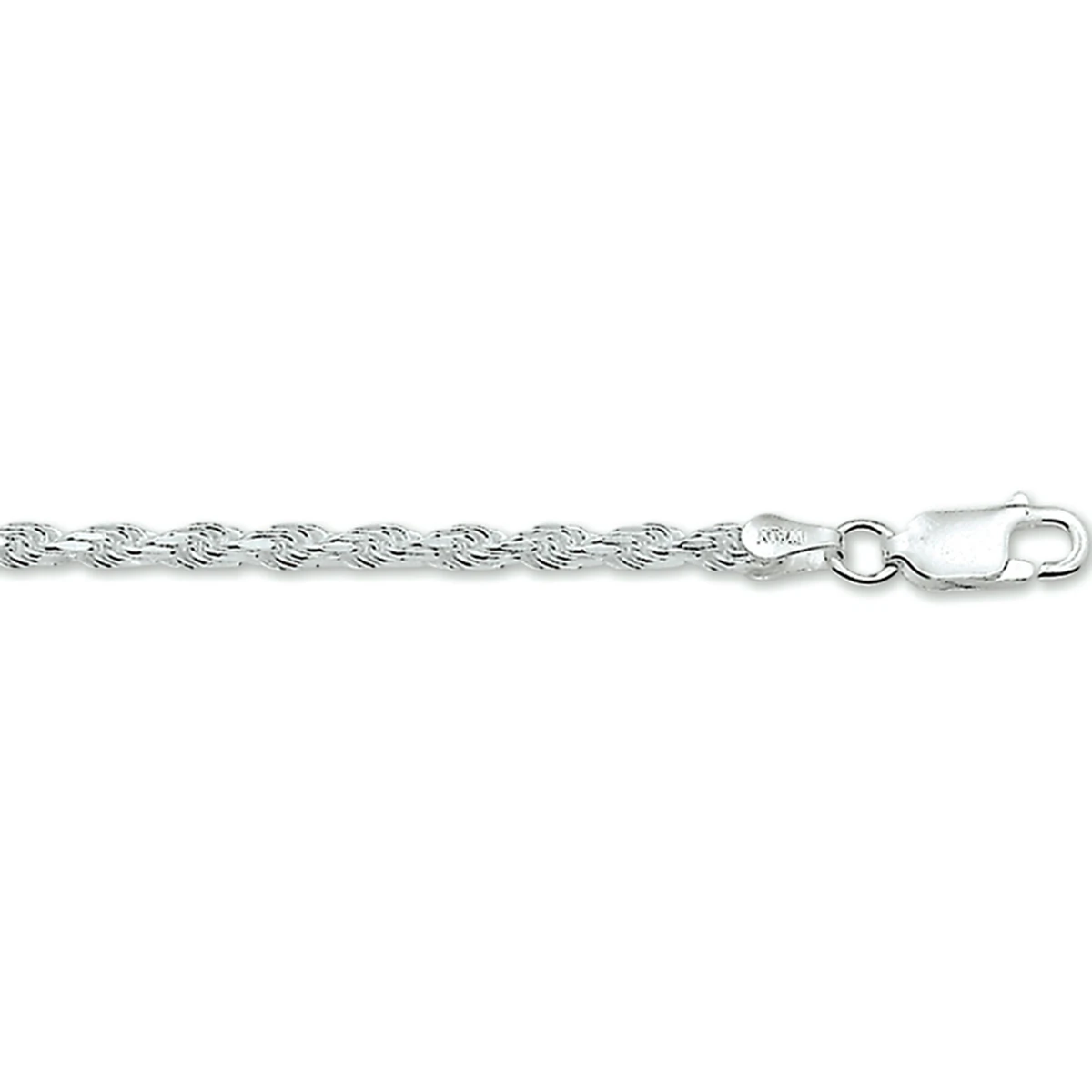 koord gediamanteerd 2,2 mm zilver wit