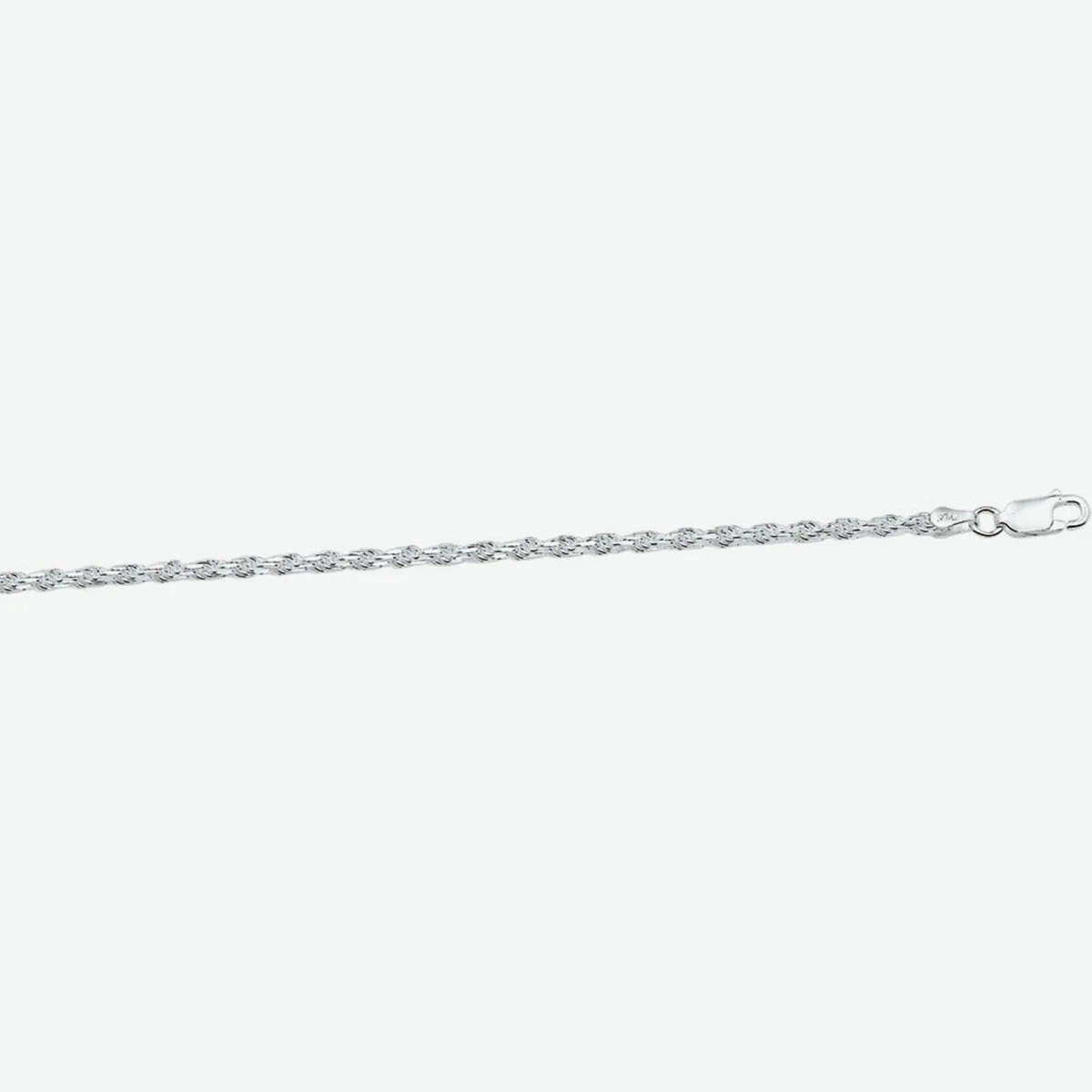koord gediamanteerd 2,2 mm zilver wit