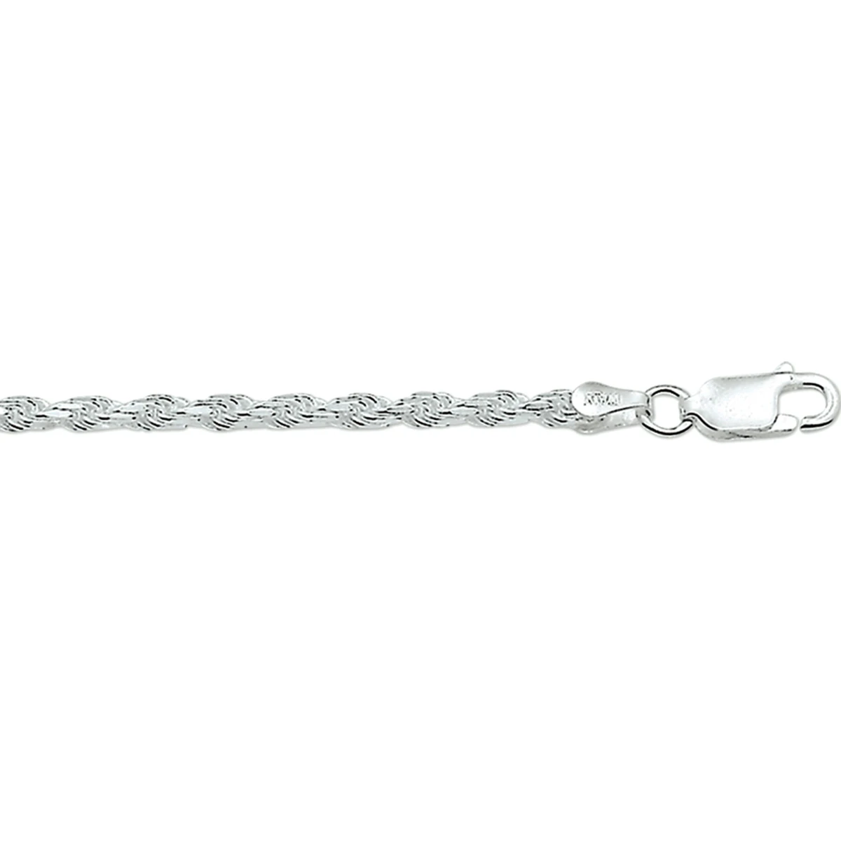 koord gediamanteerd 2,2 mm zilver wit